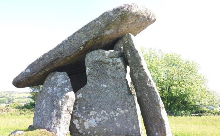 Ancient stone tomb called Trethevy Quoit, near Tremar Coombe, Cornwall